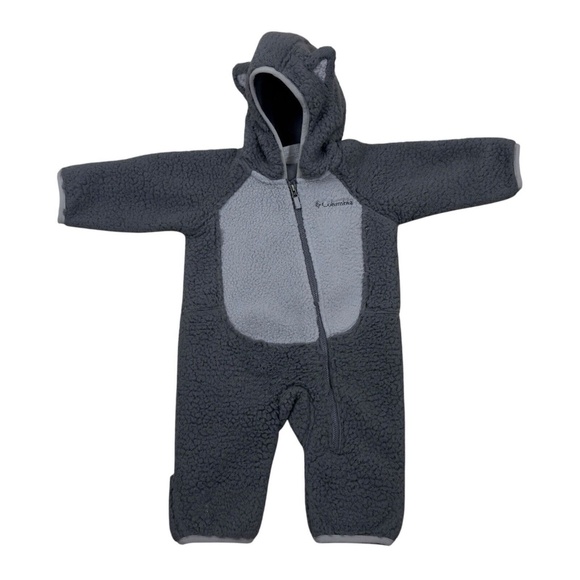 Columbia Toddler Gray Sherpa 1 Peice Zip Hoodie 3-6 months Boy or Girl - Picture 1 of 6